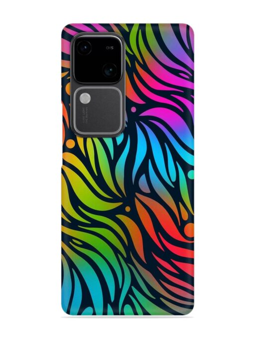 Abstract Leaf Design Snap Case for Vivo V30 (5G)