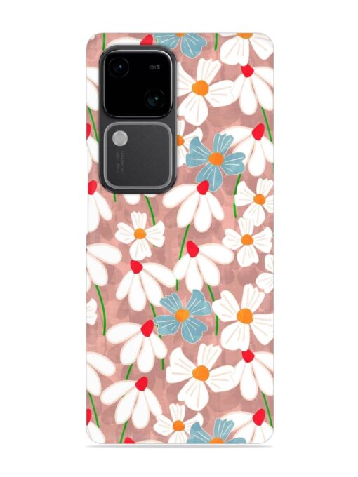 Abstract Petal Flowers Snap Case for Vivo V30 (5G)