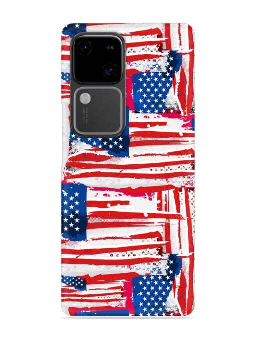 Usa Flag Seamless Snap Case for Vivo V30 (5G)