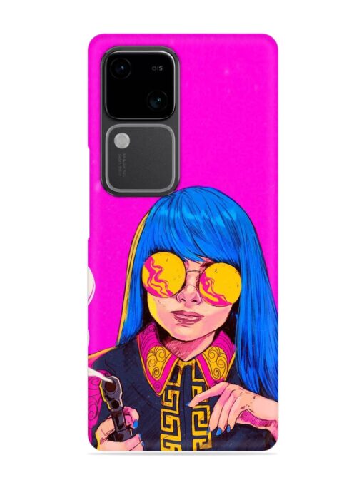 Aesthetic Anime Girl Snap Case for Vivo V30 (5G)