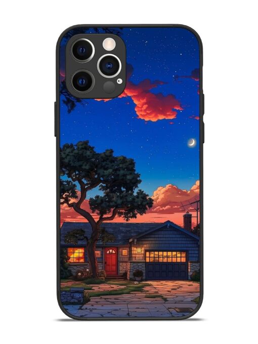 Serene Suburban Twilight Glossy Metal Phone Cover for Apple Iphone 12 Pro