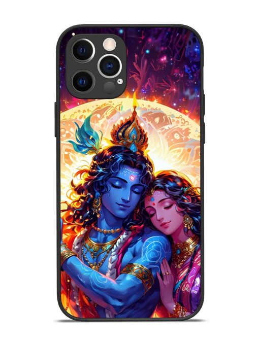 Radha Krishna Art Glossy Metal Phone Cover for Apple Iphone 12 Pro