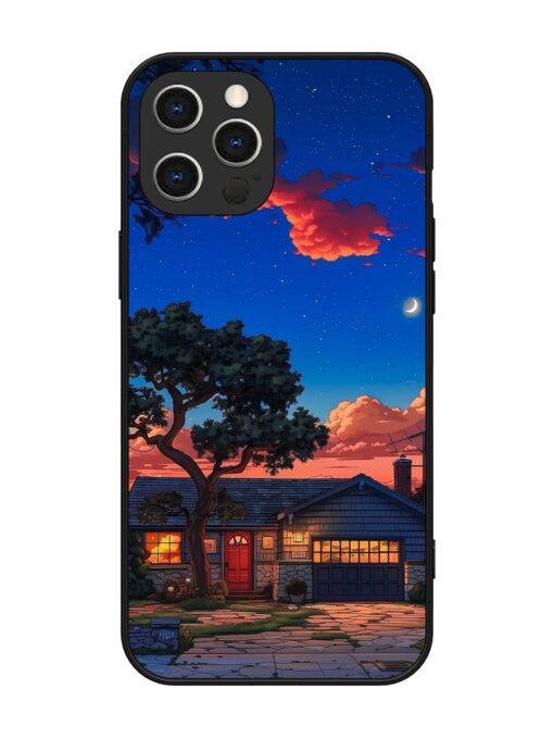 Serene Suburban Twilight Glossy Metal Phone Cover for Apple Iphone 12 Pro Max