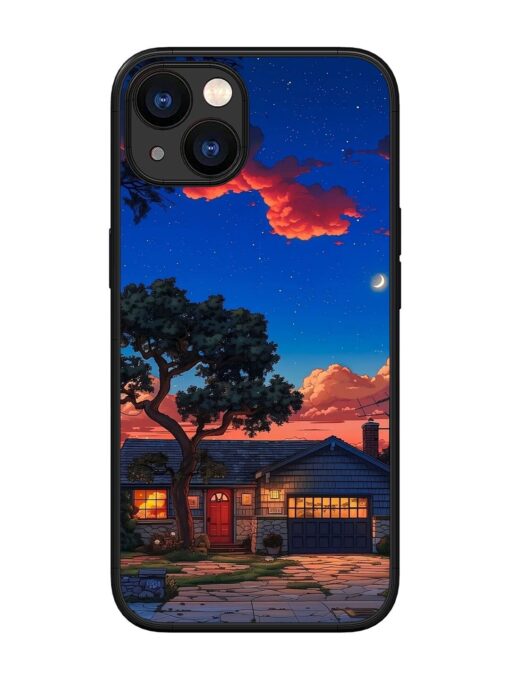 Serene Suburban Twilight Glossy Metal Phone Cover for Apple Iphone 13 Zapvi