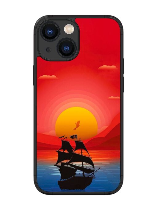 Sunset Sail Glossy Metal Phone Cover for Apple Iphone 13 Mini Zapvi