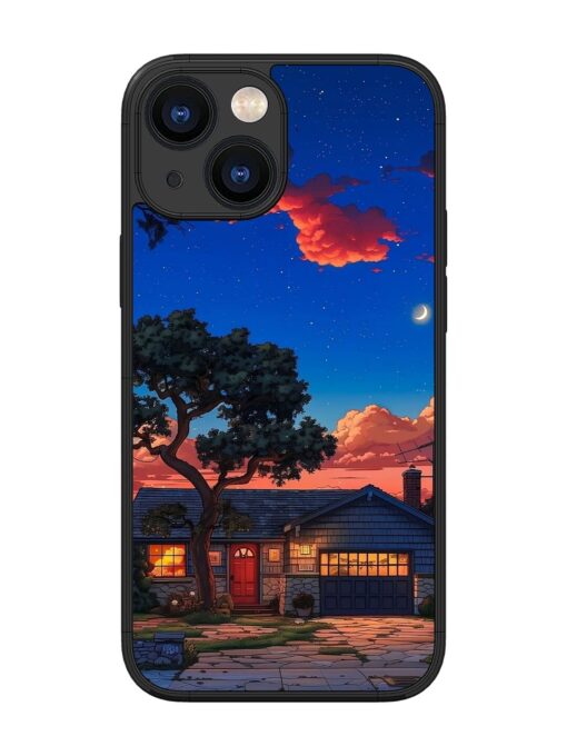 Serene Suburban Twilight Glossy Metal Phone Cover for Apple Iphone 13 Mini