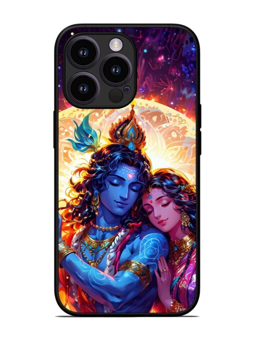 Radha Krishna Art Glossy Metal Phone Cover for Apple Iphone 13 Pro