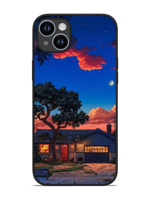 Serene Suburban Twilight Glossy Metal Phone Cover for Apple Iphone 14 Plus Zapvi