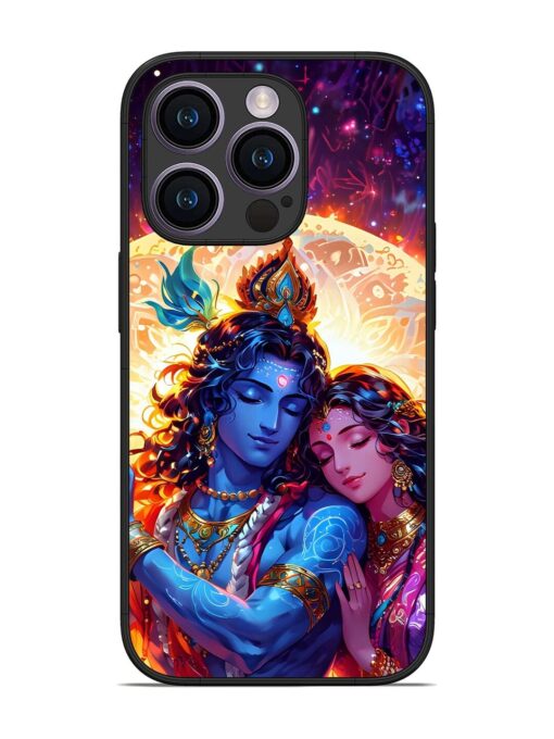 Radha Krishna Art Glossy Metal Phone Cover for Apple Iphone 14 Pro Zapvi