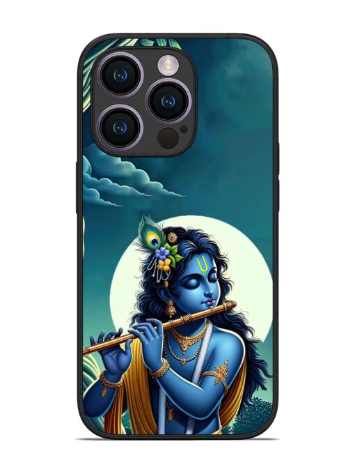 Krishna's Divine Flute Glossy Metal Phone Cover for Apple Iphone 14 Pro Zapvi