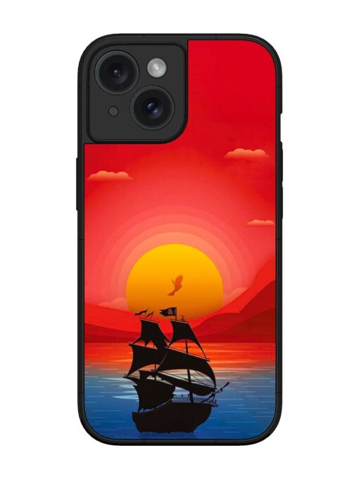 Sunset Sail Glossy Metal Phone Cover for Apple Iphone 15 Zapvi