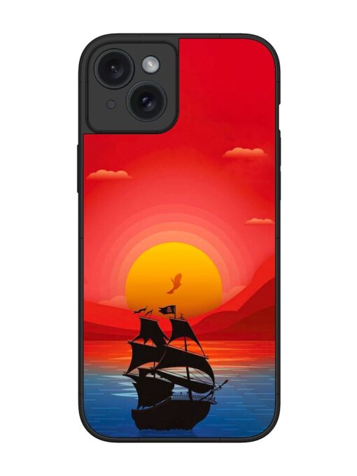 Sunset Sail Glossy Metal Phone Cover for Apple Iphone 15 Plus Zapvi