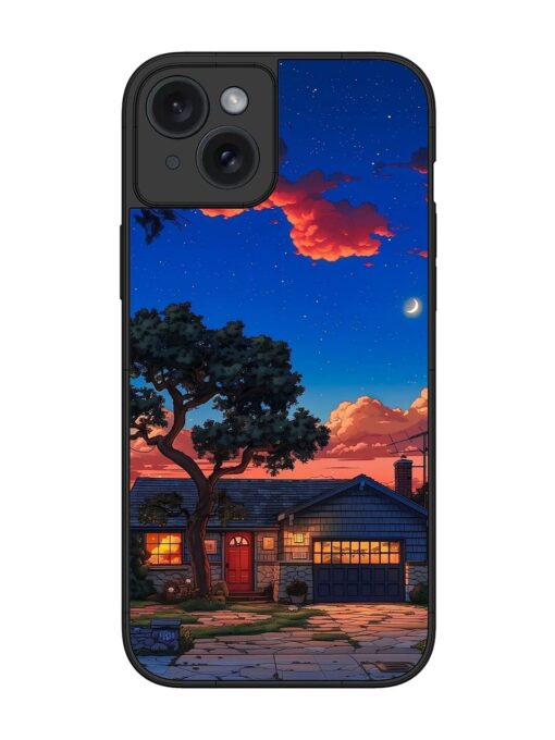 Serene Suburban Twilight Glossy Metal Phone Cover for Apple Iphone 15 Plus Zapvi