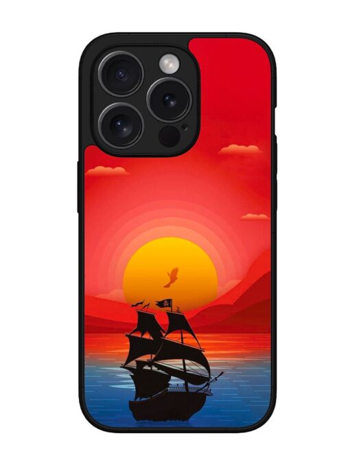 Sunset Sail Glossy Metal Phone Cover for Apple Iphone 15 Pro Zapvi