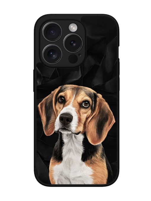 Beagle Portrait Glossy Metal Phone Cover for Apple Iphone 15 Pro Zapvi