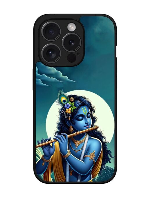 Krishna's Divine Flute Glossy Metal Phone Cover for Apple Iphone 15 Pro Zapvi