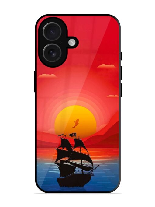 Sunset Sail Glossy Metal Phone Cover for Apple Iphone 16 Zapvi