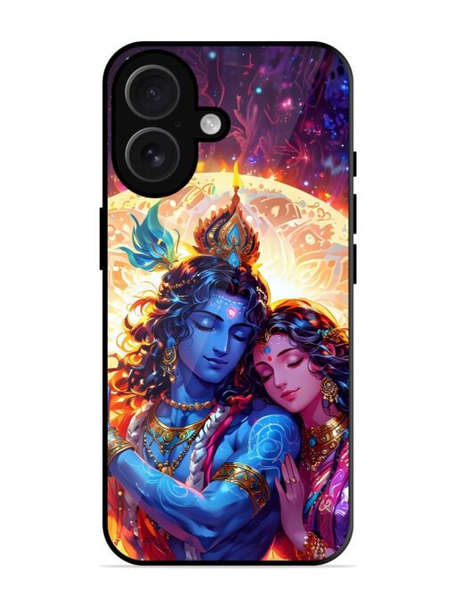 Radha Krishna Art Glossy Metal Phone Cover for Apple Iphone 16 Zapvi