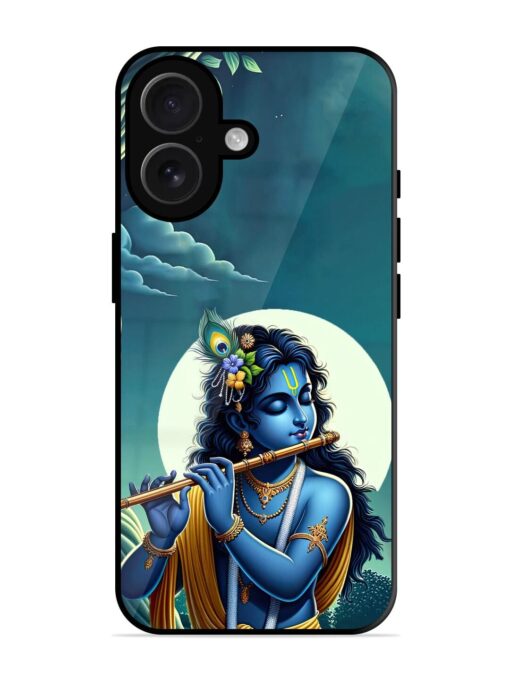 Krishna's Divine Flute Glossy Metal Phone Cover for Apple Iphone 16 Zapvi