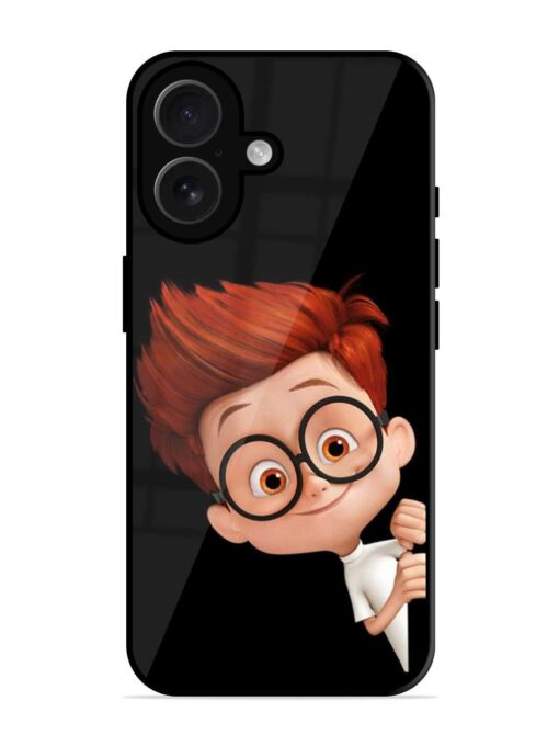 Smart Boy Cartoon Glossy Metal Phone Cover for Apple Iphone 16