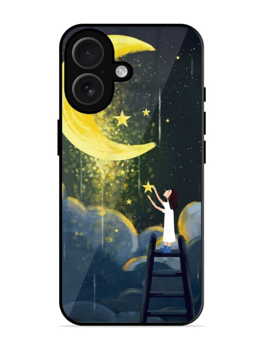 Moonlight Healing Night Illustration Glossy Metal TPU Phone Cover for Apple Iphone 16 Zapvi