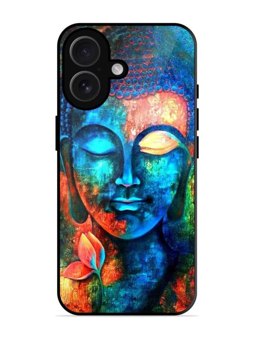 Buddha Painting Glossy Metal Phone Cover for Apple Iphone 16 Zapvi