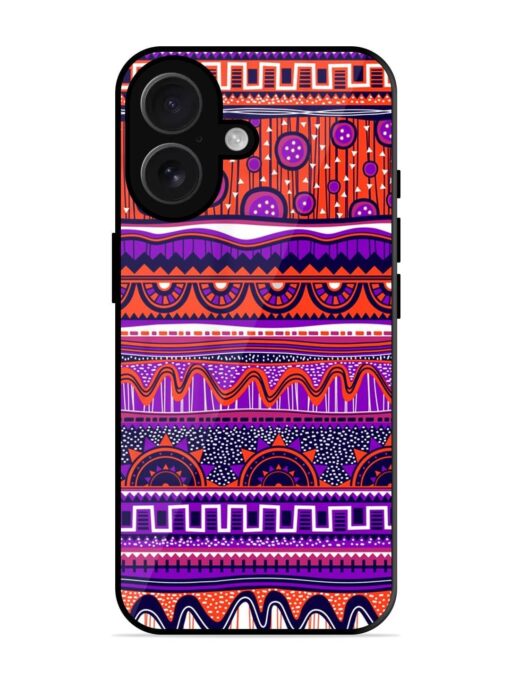 Ethnic Seamless Pattern Glossy Metal TPU Phone Cover for Apple Iphone 16 Zapvi