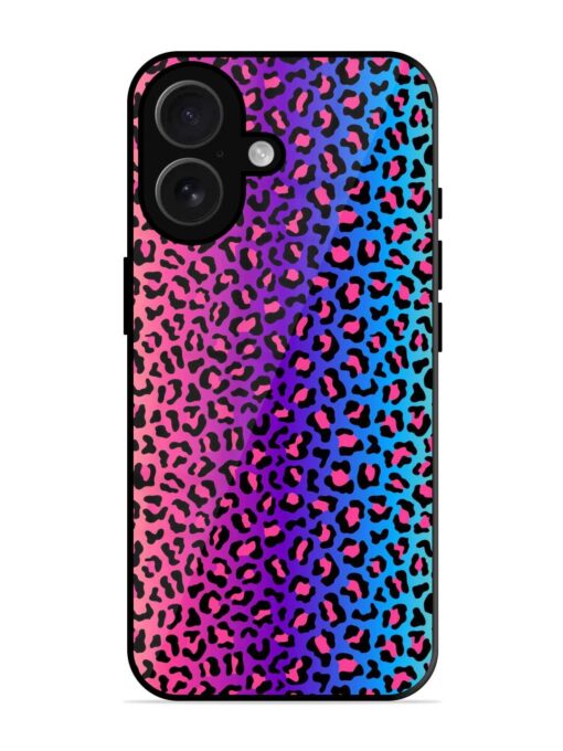 Colorful Leopard Seamless Glossy Metal Phone Cover for Apple Iphone 16 Zapvi