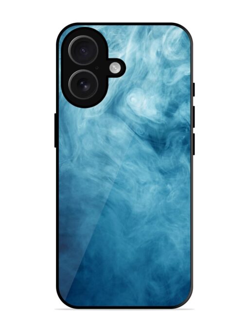 Blue Smoke Art Glossy Metal Phone Cover for Apple Iphone 16 Zapvi