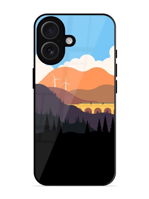 Minimal Mountain Vector Glossy Metal Phone Cover for Apple Iphone 16