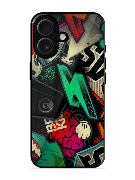 Graffiti Art Glossy Metal Phone Cover for Apple Iphone 16 Zapvi