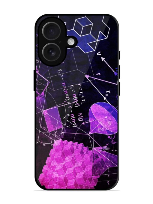 Math Physics Formula Art Glossy Metal Phone Cover for Apple Iphone 16 Zapvi