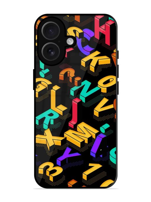 Seamless Pattern With Letters Glossy Metal Phone Cover for Apple Iphone 16 Zapvi