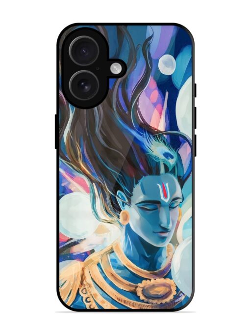 Bhagwan Sri Krishna Glossy Metal Phone Cover for Apple Iphone 16 Zapvi