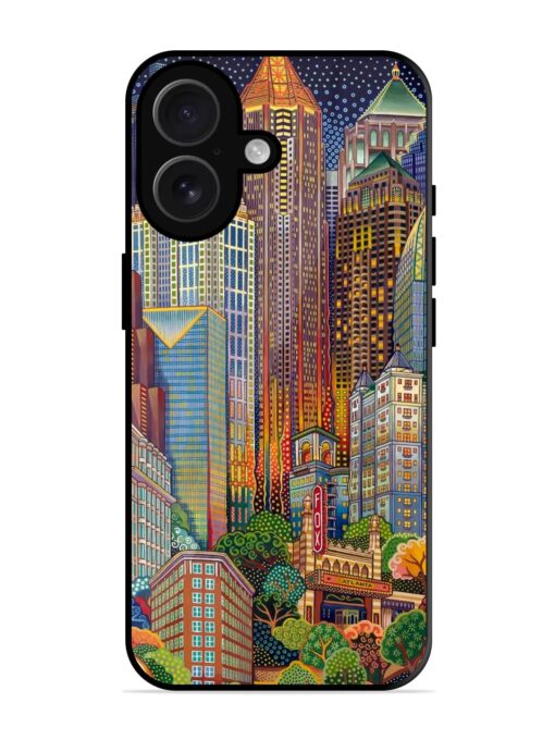 Cityscapes Art Glossy Metal Phone Cover for Apple Iphone 16 Zapvi