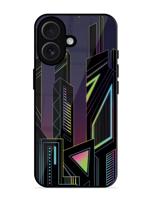 Neon Dreamscape Glossy Metal Phone Cover for Apple Iphone 16 Zapvi