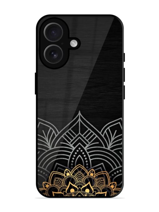 Decorative Golden Pattern Glossy Metal Phone Cover for Apple Iphone 16 Plus Zapvi