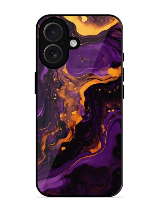 Painting Of A Purple Glossy Metal Phone Cover for Apple Iphone 16 Plus Zapvi