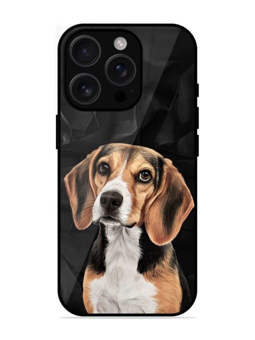 Beagle Portrait Glossy Metal Phone Cover for Apple Iphone 16 Pro