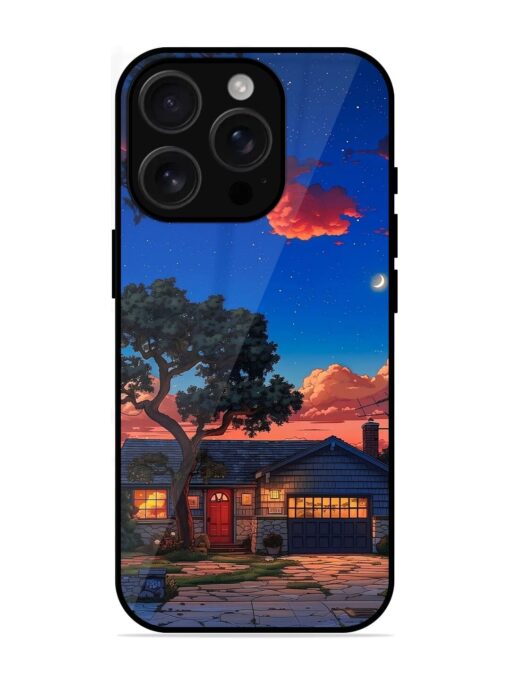 Serene Suburban Twilight Glossy Metal Phone Cover for Apple Iphone 16 Pro Zapvi