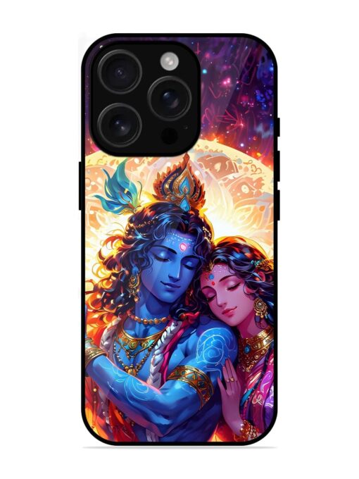 Radha Krishna Art Glossy Metal Phone Cover for Apple Iphone 16 Pro Zapvi