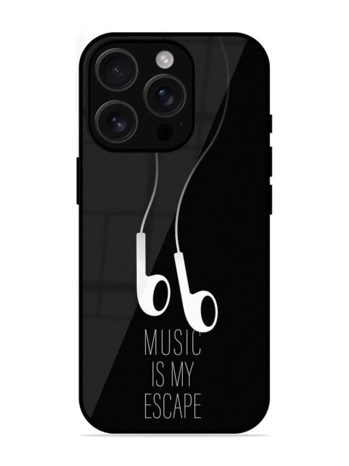 Music Is My Escape Glossy Metal Phone Cover for Apple Iphone 16 Pro