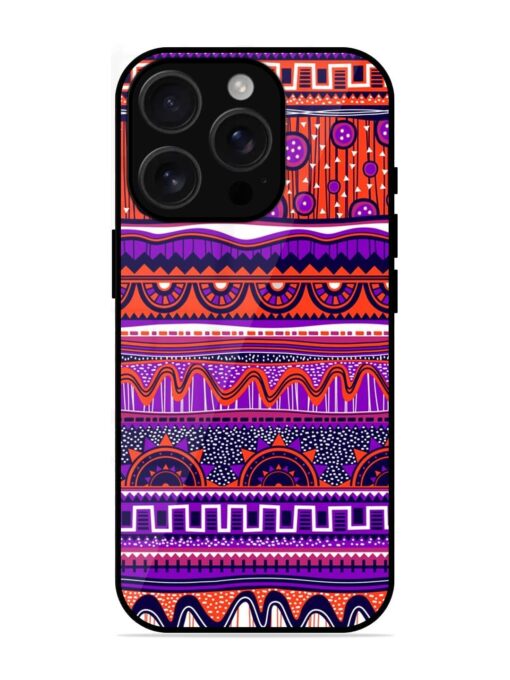 Ethnic Seamless Pattern Glossy Metal TPU Phone Cover for Apple Iphone 16 Pro Zapvi