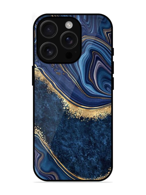 Abstract Background Blue Glossy Metal TPU Phone Cover for Apple Iphone 16 Pro