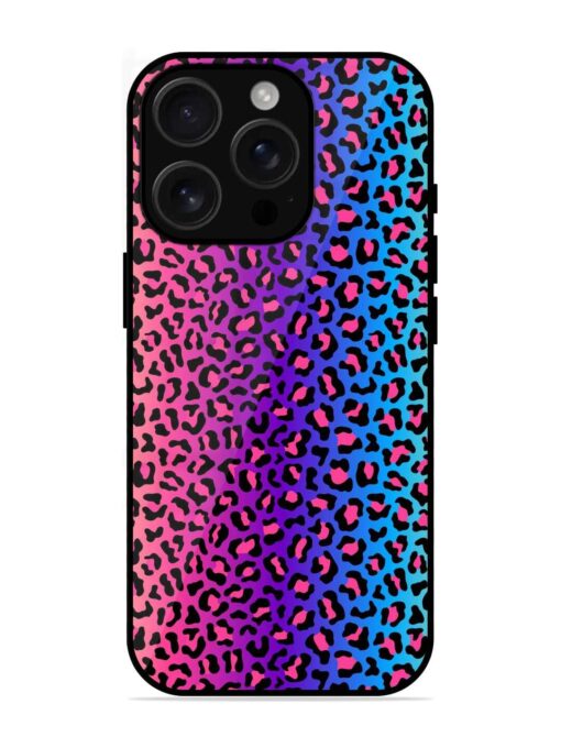 Colorful Leopard Seamless Glossy Metal Phone Cover for Apple Iphone 16 Pro Zapvi