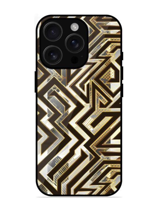 Technology Geometric Seamless Glossy Metal Phone Cover for Apple Iphone 16 Pro Zapvi