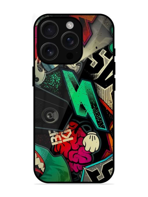 Graffiti Art Glossy Metal Phone Cover for Apple Iphone 16 Pro