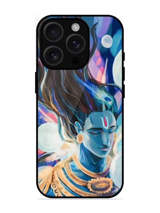 Bhagwan Sri Krishna Glossy Metal Phone Cover for Apple Iphone 16 Pro Zapvi