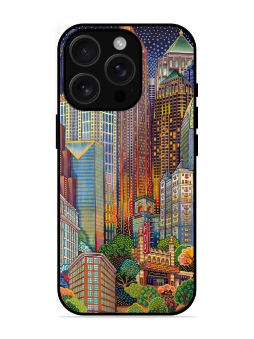 Cityscapes Art Glossy Metal Phone Cover for Apple Iphone 16 Pro Zapvi