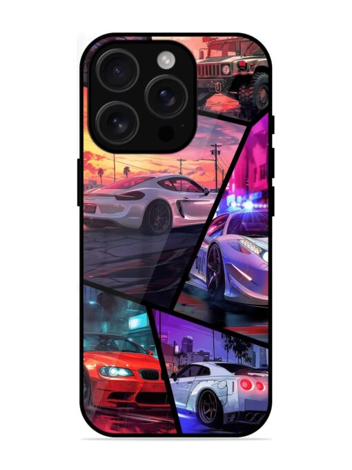 Ride In Pixels Glossy Metal Phone Cover for Apple Iphone 16 Pro Zapvi